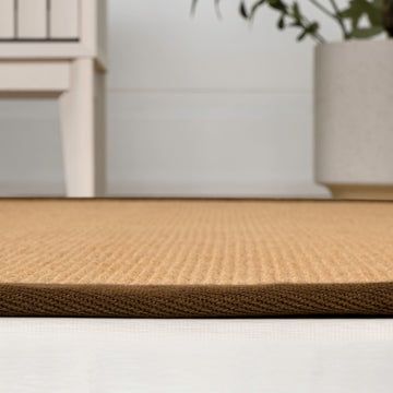 Camden Farmhouse Cottage Border Jute Area Rug